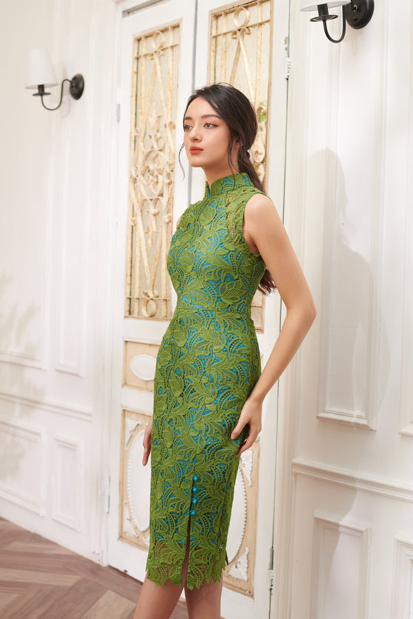 Olive Green Lace Dress – Joli Pretty